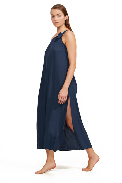 Gottex Luma One Shoulder Sarong Style Maxi Dress